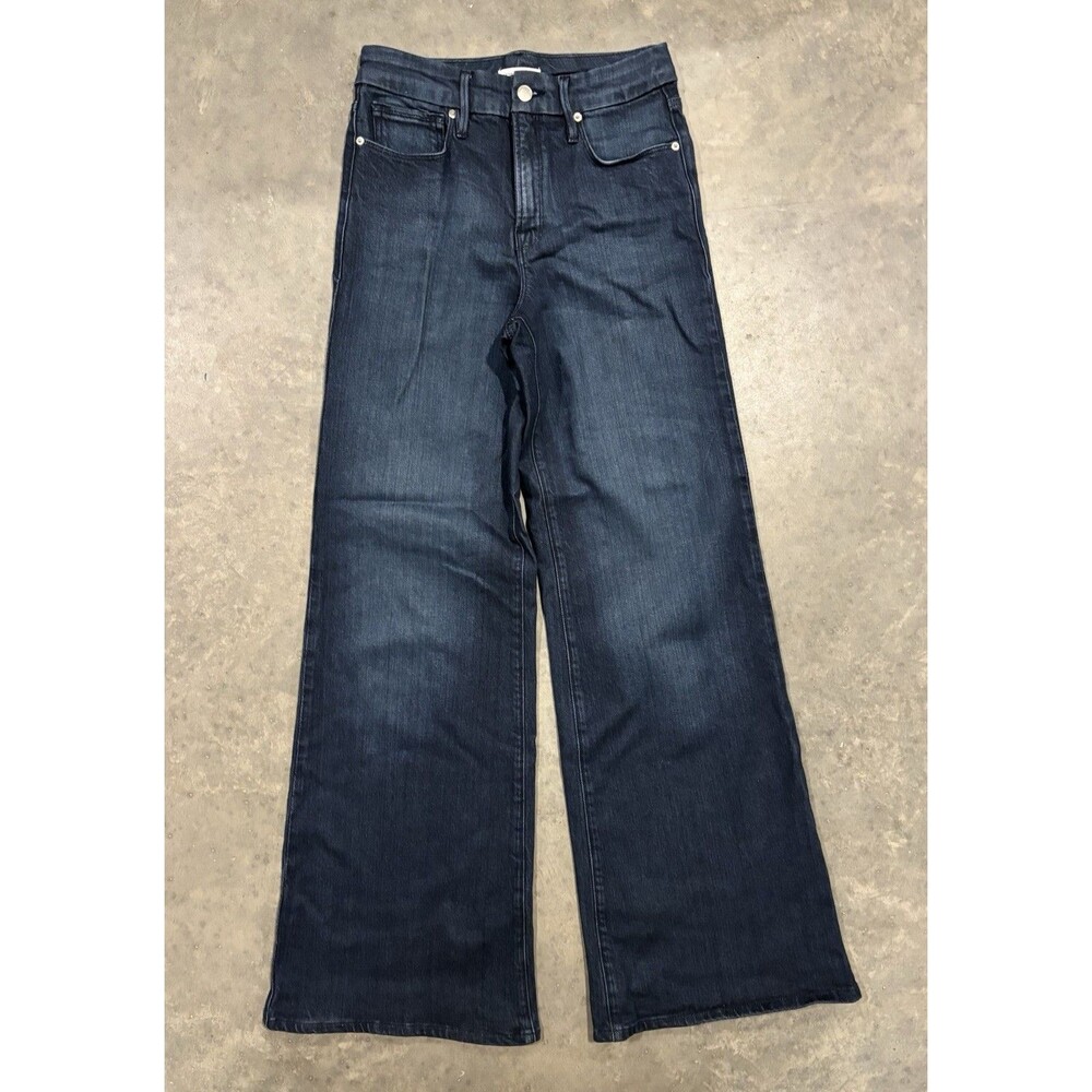 Good American Size 2 / 26 Dark Wash Good Waist Palazzo Wide Leg Denim Jeans